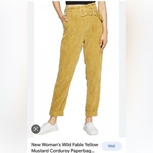 Wild Fable Mustard Corduroy Pants w/belt